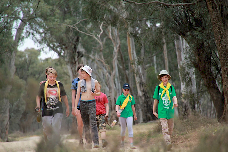 The meeting of three scout squads