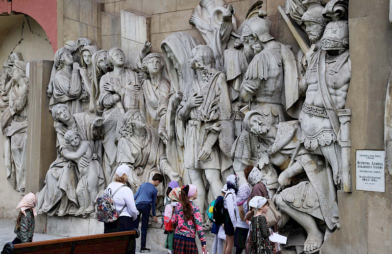 Marble and bronze sculptures of the Cathedral of Christ the Savior