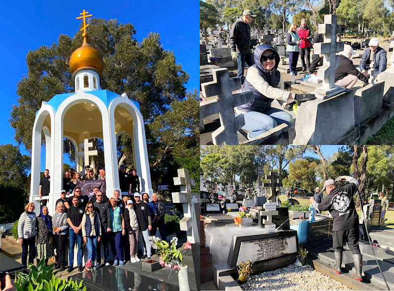 Working landing of Russian diplomats and members of the "Two-headed eagle" at Rookwood Cemetery