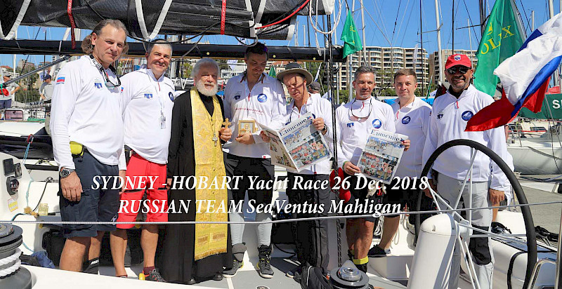 Russian crew at the Sydney Hobart race 2018